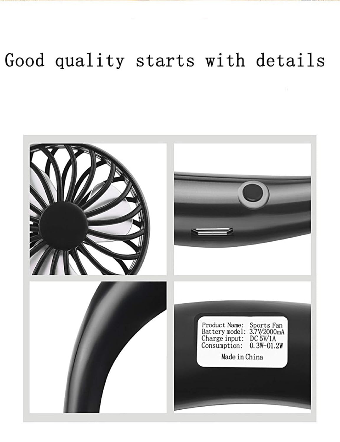 Wearable Neck Fan Band Sports Fan