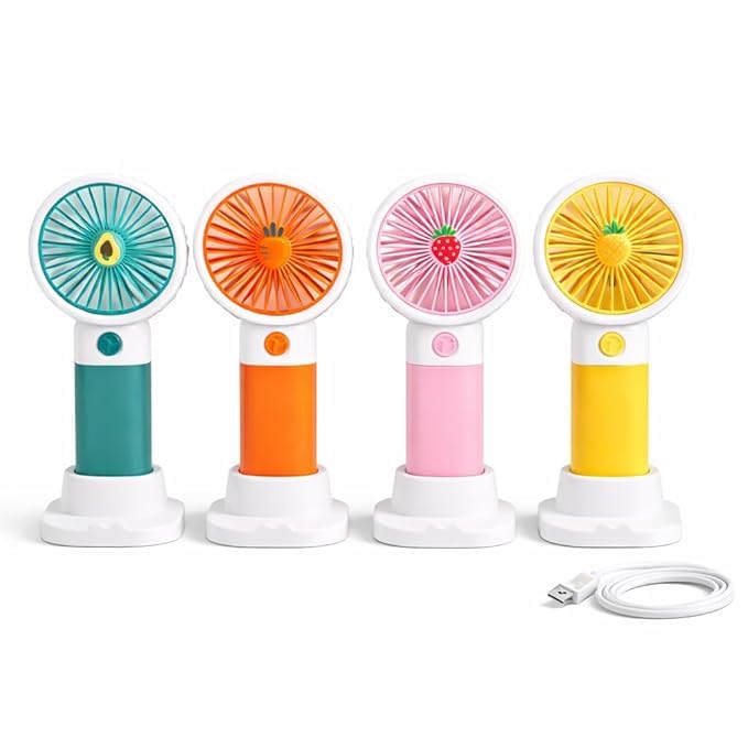 Cute Fruit Design Portable Rechargeable Fan (Handheld & Table Use)