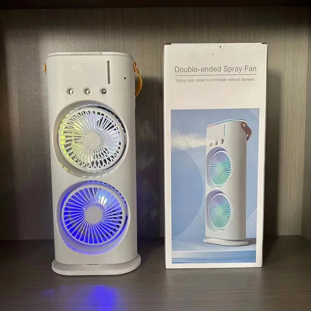 Portable Mist Fan with LED Light – Multicolour