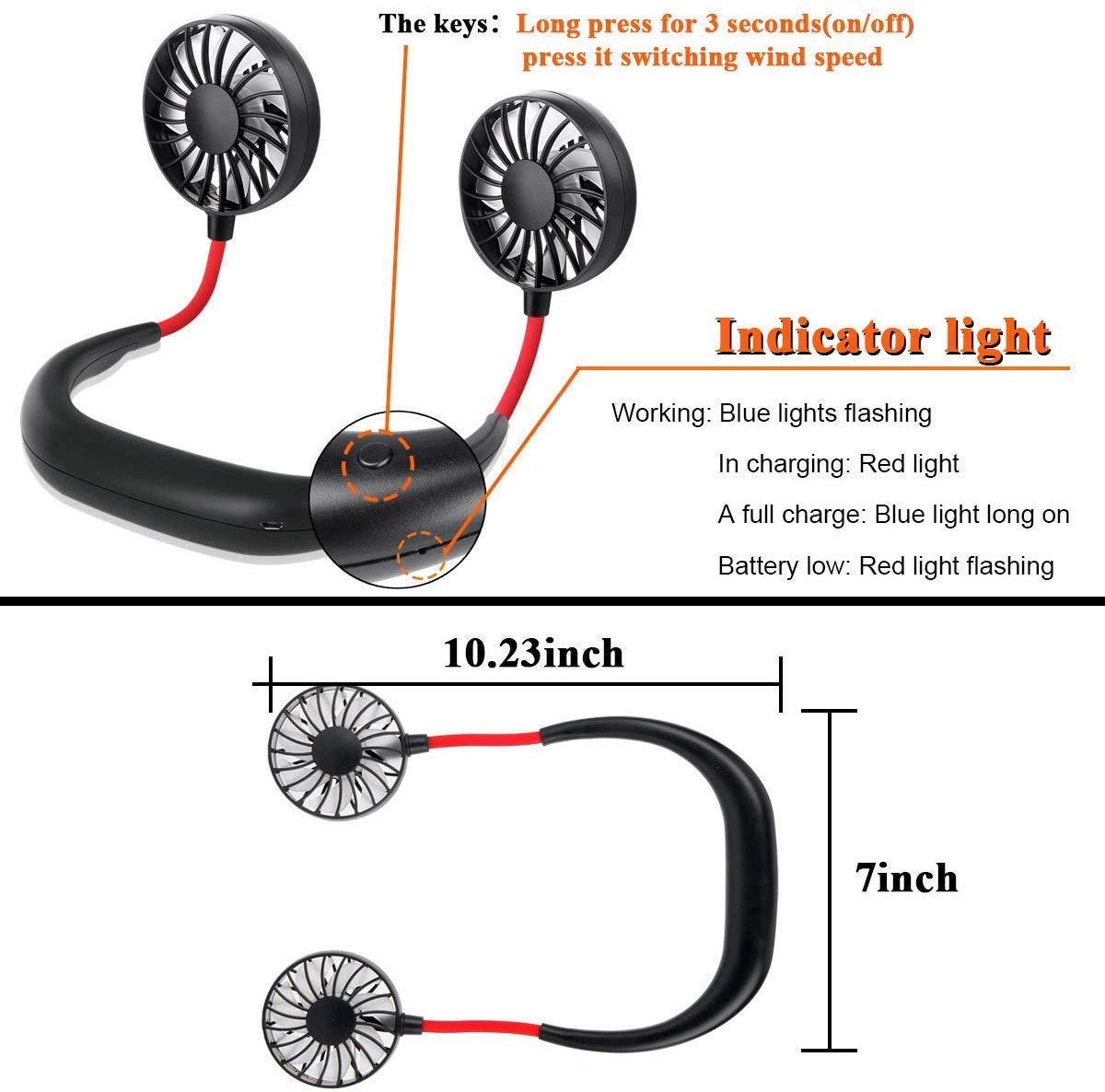 Wearable Neck Fan Band Sports Fan