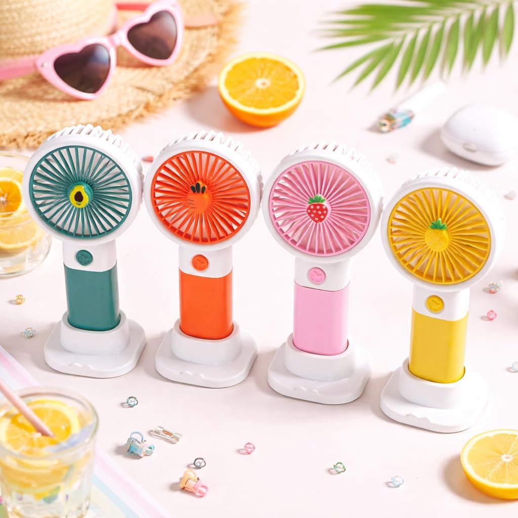 Cute Fruit Design Portable Rechargeable Fan (Handheld & Table Use)