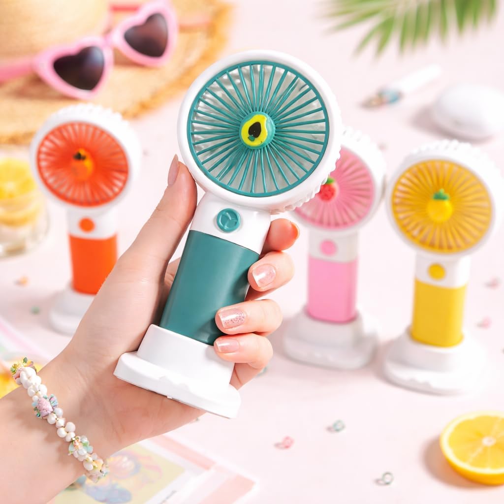 Cute Fruit Design Portable Rechargeable Fan (Handheld & Table Use)