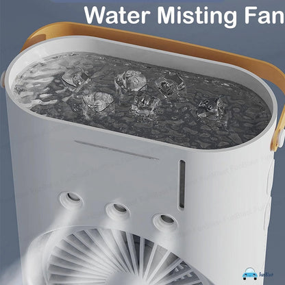 Portable Mist Fan with LED Light – Multicolour