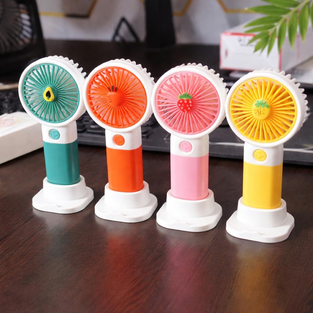 Cute Fruit Design Portable Rechargeable Fan (Handheld & Table Use)