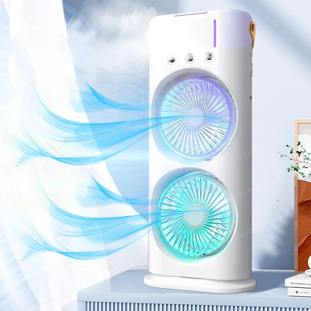Portable Mist Fan with LED Light – Multicolour