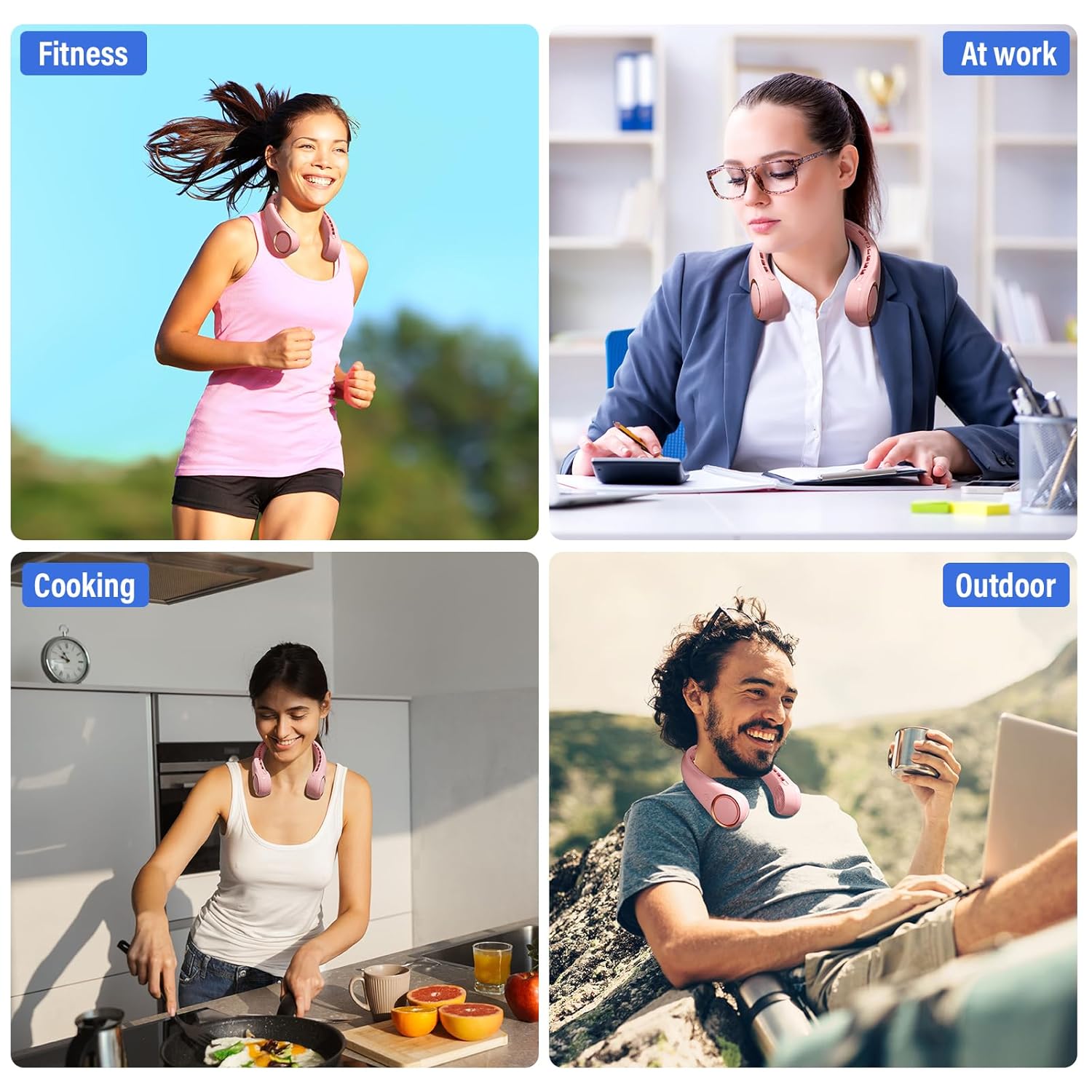 Bladeless Neck Fan – USB Rechargeable Personal Cooling Fan