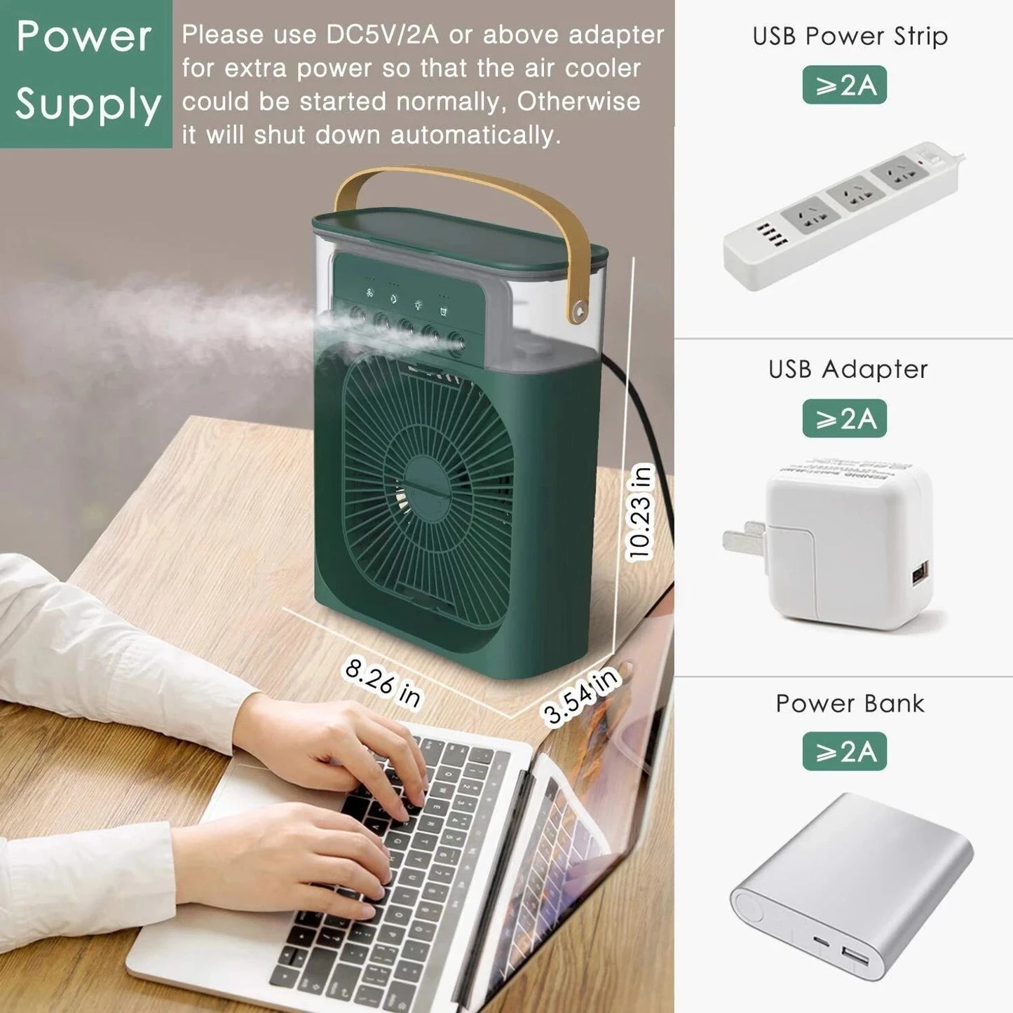 Mini Mist Air Cooler Fan – Portable Personal Air Conditioner