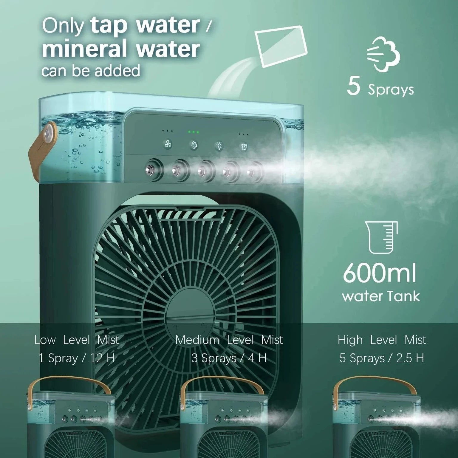 Mini Mist Air Cooler Fan – Portable Personal Air Conditioner