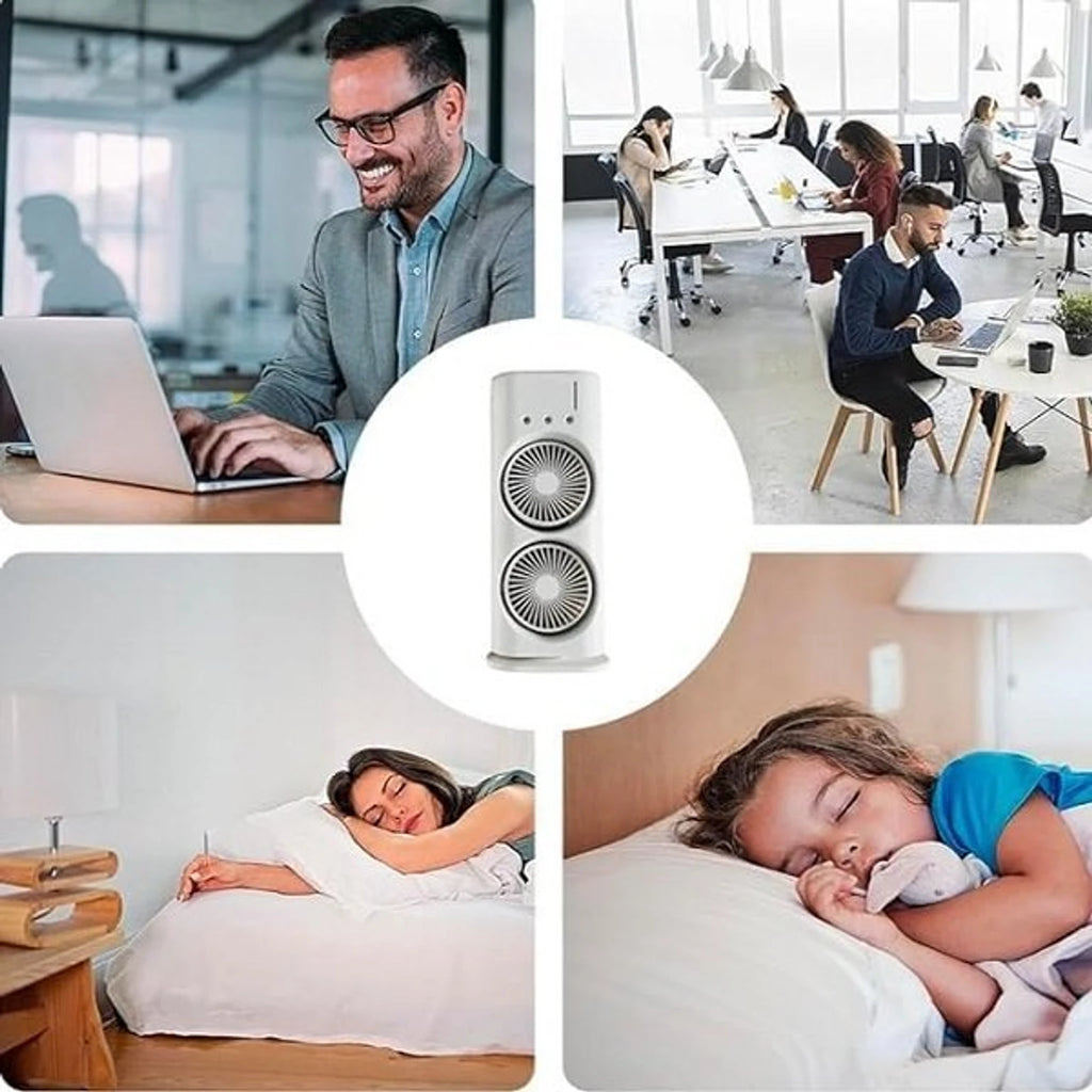 Portable Mist Fan with LED Light – Multicolour